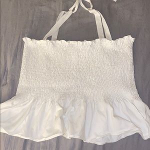 White Tie String Blouse